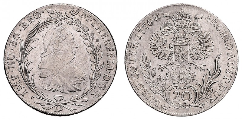 MARIA THERESA (1740 - 1780)&nbsp;
20 Kreuzer, 1776, VC-S, 6,55g, Her. 899&nbsp;...