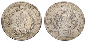 FRANCIS I STEPHEN (1740 - 1765)&nbsp;
20 Kreuzer, 1757, H-A, 6,63g, Her. 287&nbsp;

about EF | about EF