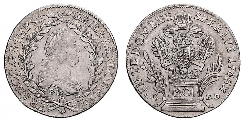 FRANCIS I STEPHEN (1740 - 1765)&nbsp;
20 Kreuzer (posthum), 1765, B.F./S.K.P.D....