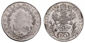 JOSEPH II (1765 - 1790)&nbsp;
20 Kreuzer, 1781, B, 6,64g, Her. 226&nbsp;

EF | EF