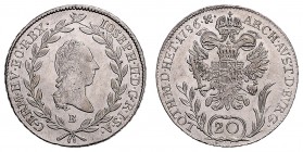JOSEPH II (1765 - 1790)&nbsp;
20 Kreuzer, 1786, B, 6,59g, Her. 232&nbsp;

EF | EF