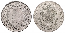 JOSEPH II (1765 - 1790)&nbsp;
20 Kreuzer, 1787, B, 6,68g, Her. 233&nbsp;

UNC | UNC