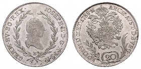 JOSEPH II (1765 - 1790)&nbsp;
20 Kreuzer, 1788, B, 6,69g, Her. 234&nbsp;

UNC | UNC