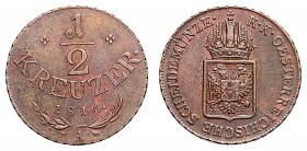 FRANCIS II / I (1972 - 1806 - 1835)&nbsp;
1/2 Kreuzer, 1816, A, 4,53g, Früh. 539&nbsp;

EF | EF