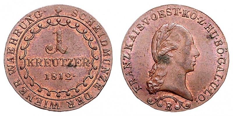 FRANCIS II / I (1972 - 1806 - 1835)&nbsp;
1 Kreuzer, 1812, B, 3,99g, Früh. 524&...