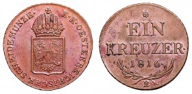 FRANCIS II / I (1972 - 1806 - 1835)&nbsp;
1 Kreuzer, 1816, B, 8,15g, Früh. 531&nbsp;

UNC | UNC