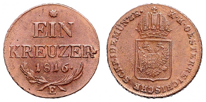 FRANCIS II / I (1972 - 1806 - 1835)&nbsp;
1 Kreuzer, 1816, E, 8,8g, Früh. 532&n...