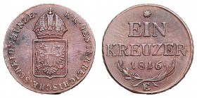 FRANCIS II / I (1972 - 1806 - 1835)&nbsp;
1 Kreuzer, 1816, E, 9,23g, Früh. 532&nbsp;

EF | EF