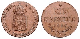 FRANCIS II / I (1972 - 1806 - 1835)&nbsp;
1 Kreuzer, 1816, G, 8,55g, Früh. 533&nbsp;

about UNC | about UNC