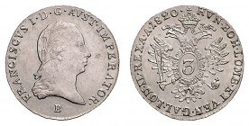 FRANCIS II / I (1972 - 1806 - 1835)&nbsp;
3 Kreuzer, 1820, B, 1,66g, Früh. 469&nbsp;

UNC | UNC