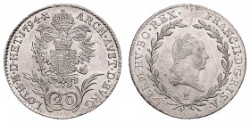 FRANCIS II / I (1972 - 1806 - 1835)&nbsp;
20 Kreuzer, 1794, B, 6,37g, Her. 634&nbsp;

EF | about UNC