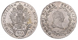 FRANCIS II / I (1972 - 1806 - 1835)&nbsp;
20 Kreuzer, 1803, C, 6,6g, Her. 645&nbsp;

UNC | UNC