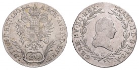 FRANCIS II / I (1972 - 1806 - 1835)&nbsp;
20 Kreuzer, 1804, C, 6,57g, Her. 646&nbsp;

about EF | EF
