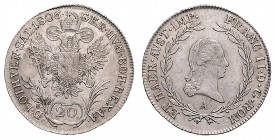 FRANCIS II / I (1972 - 1806 - 1835)&nbsp;
20 Kreuzer, 1806, A, 6,54g, Früh. 270&nbsp;

EF | EF , justovaný | Justierung