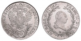 FRANCIS II / I (1972 - 1806 - 1835)&nbsp;
20 Kreuzer, 1806, B, 6,51g, Früh. 271&nbsp;

UNC | UNC , R!