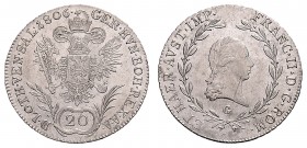 FRANCIS II / I (1972 - 1806 - 1835)&nbsp;
20 Kreuzer, 1806, G, 6,64g, Her. 691&nbsp;

EF | EF