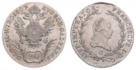 FRANCIS II / I (1972 - 1806 - 1835)&nbsp;
20 Kreuzer, 1807, C, 6,48g, Früh. 275&nbsp;

UNC | UNC