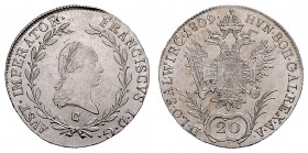 FRANCIS II / I (1972 - 1806 - 1835)&nbsp;
20 Kreuzer, 1809, C, 6,52g, Früh. 285&nbsp;

UNC | UNC