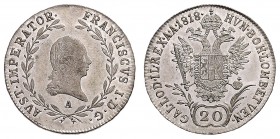 FRANCIS II / I (1972 - 1806 - 1835)&nbsp;
20 Kreuzer, 1818, A, 6,7g, Früh. 317&nbsp;

UNC | UNC