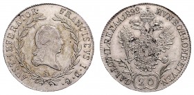 FRANCIS II / I (1972 - 1806 - 1835)&nbsp;
20 Kreuzer, 1822, A, 6,67g, Früh. 337&nbsp;

UNC | UNC