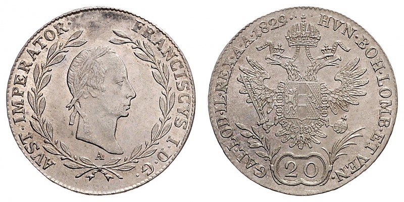 FRANCIS II / I (1972 - 1806 - 1835)&nbsp;
20 Kreuzer (overstrike 1828), 1829, A...