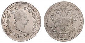FRANCIS II / I (1972 - 1806 - 1835)&nbsp;
20 Kreuzer (overstrike 1828), 1829, A, 6,67g, Früh. 367&nbsp;

UNC | UNC