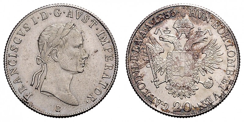 FRANCIS II / I (1972 - 1806 - 1835)&nbsp;
20 Kreuzer, 1835, B, 6,69g, Früh. 392...