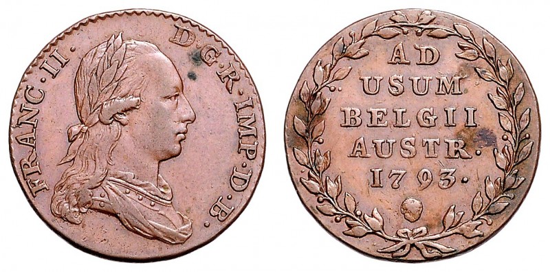 FRANCIS II / I (1972 - 1806 - 1835)&nbsp;
2 Liard, 1793, BL, 7,3g, Her. 1198&nb...