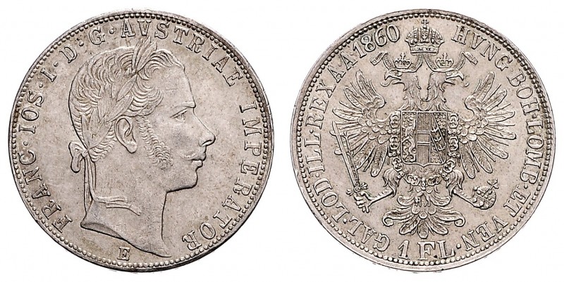 FRANZ JOSEPH I (1848 - 1916)&nbsp;
1 Gulden , 1860, E, 12,29g, Früh. 1458&nbsp;...