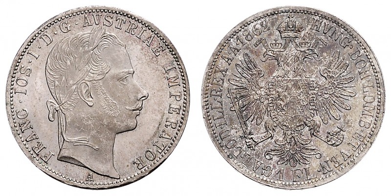 FRANZ JOSEPH I (1848 - 1916)&nbsp;
1 Gulden , 1862, A, 12,38g, Früh. 1464&nbsp;...