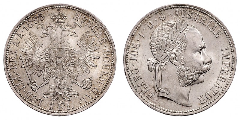 FRANZ JOSEPH I (1848 - 1916)&nbsp;
1 Gulden , 1886, 12,31g, Früh. 1506&nbsp;
...