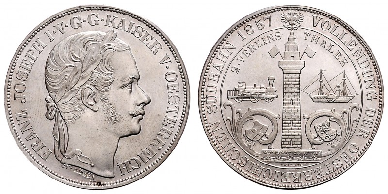 FRANZ JOSEPH I (1848 - 1916)&nbsp;
1 Thaler South Railway (Restrike), 1857, A, ...