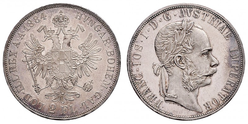 FRANZ JOSEPH I (1848 - 1916)&nbsp;
2 Gulden, 1884, 24,65g, Früh. 1383&nbsp;

...