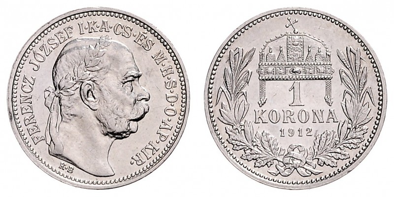 FRANZ JOSEPH I (1848 - 1916)&nbsp;
1 Korona, 1912, KB, 5g, Früh. 2120&nbsp;

...