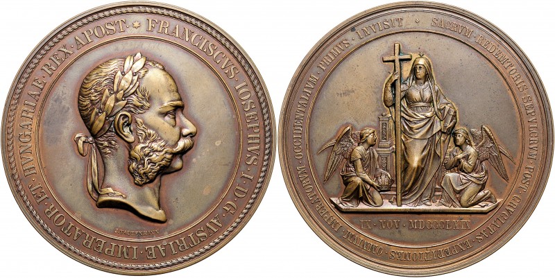 AE Medal Visit to God´s tomb, 1869, Restrike, J. Tautenhayn, 1869, 72 mm, 120,9g...