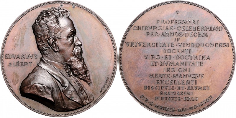 Bronze Medal Prof. Eduard Albert, A. Scharff, 1891, 62 mm, 101,82g&nbsp;

UNC ...