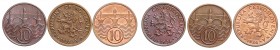 Lot 3 coins 10 Haleru 1933 (1 pcs), 1934 (2 pcs), MCH CSR1-010&nbsp;

UNC | UNC