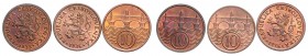 Lot 3 coins 10 Haleru 1935 (1 pcs), 1936 (2 pcs), MCH CSR1-010&nbsp;

UNC | UNC