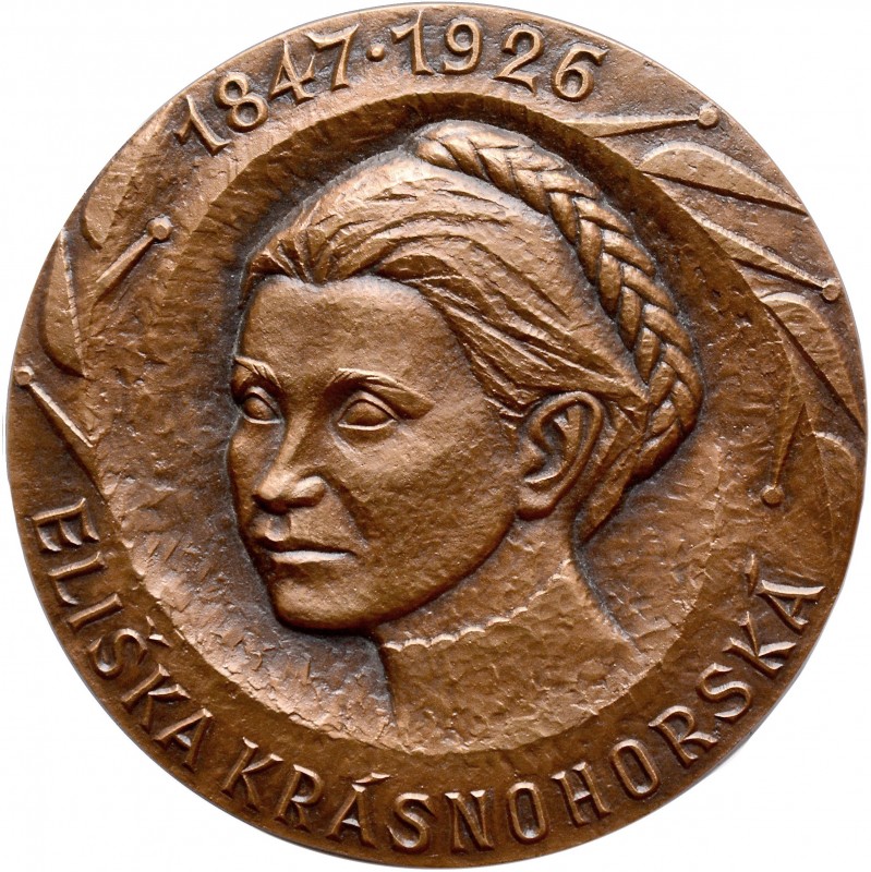 Bronze medal Eliška Krásnohorská, 205 mm, J. Hvozdenský