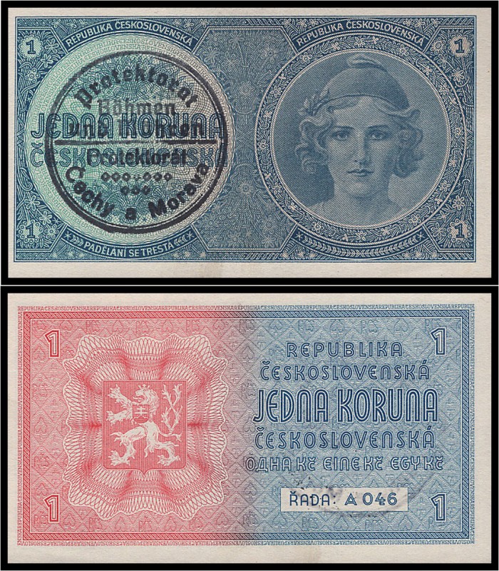 PROTECTORATE OF BOHEMIA A MORAVIA, SLOVAK REPUBLIC (1939 - 1945)&nbsp;
1 Koruna...