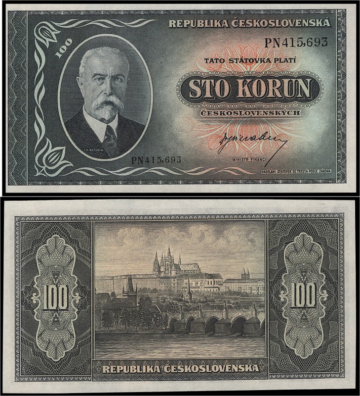 CZECHOSLOVAK REPUBLIC (1945 - 1953)&nbsp;
100 Korun, bez data (1945), Série PN,...