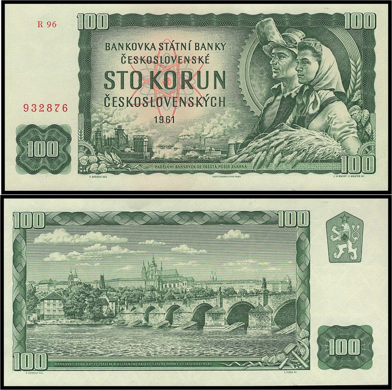 CZECHOSLOVAK REPUBLIC (1953 - 1992)&nbsp;
100 Korun, 1961, Série R 96, AUREA 11...