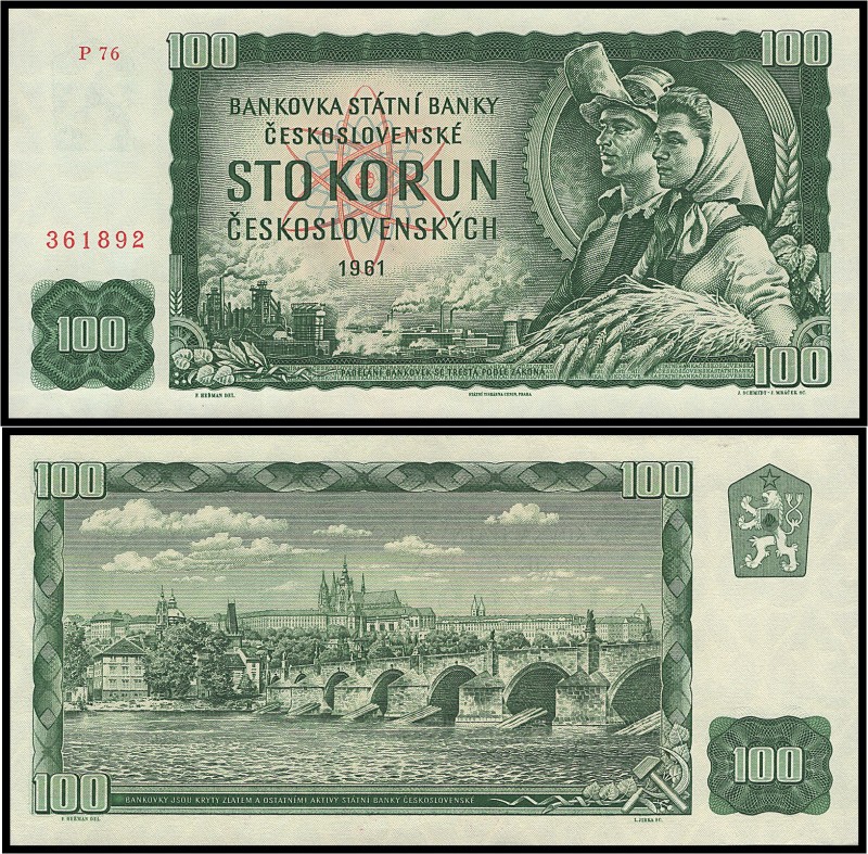 CZECHOSLOVAK REPUBLIC (1953 - 1992)&nbsp;
100 Korun, 1961, Série P 76, AUREA 11...