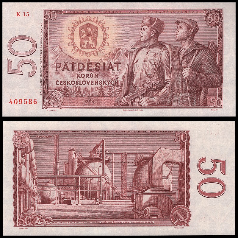 CZECHOSLOVAK REPUBLIC (1953 - 1992)&nbsp;
50 Korun, 1961, Série K 15, AUREA 112...