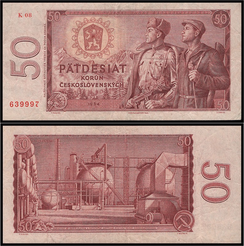 CZECHOSLOVAK REPUBLIC (1953 - 1992)&nbsp;
50 Korun, 1961, Série K 08, AUREA 112...