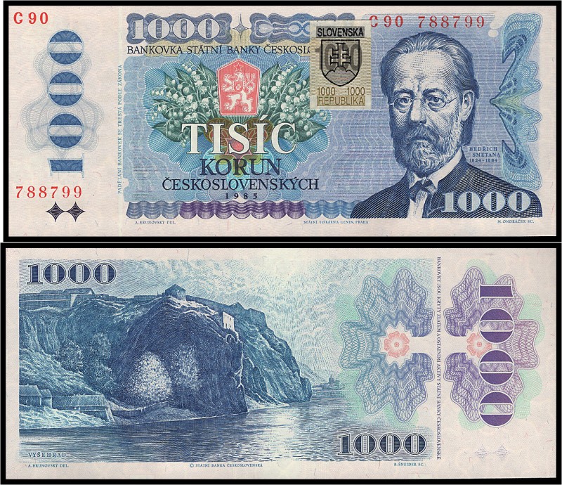 SLOVAK REPUBLIC (1993 - 2009)&nbsp;
1000 Korun, 1985, kolek 1993, Série C 90, A...