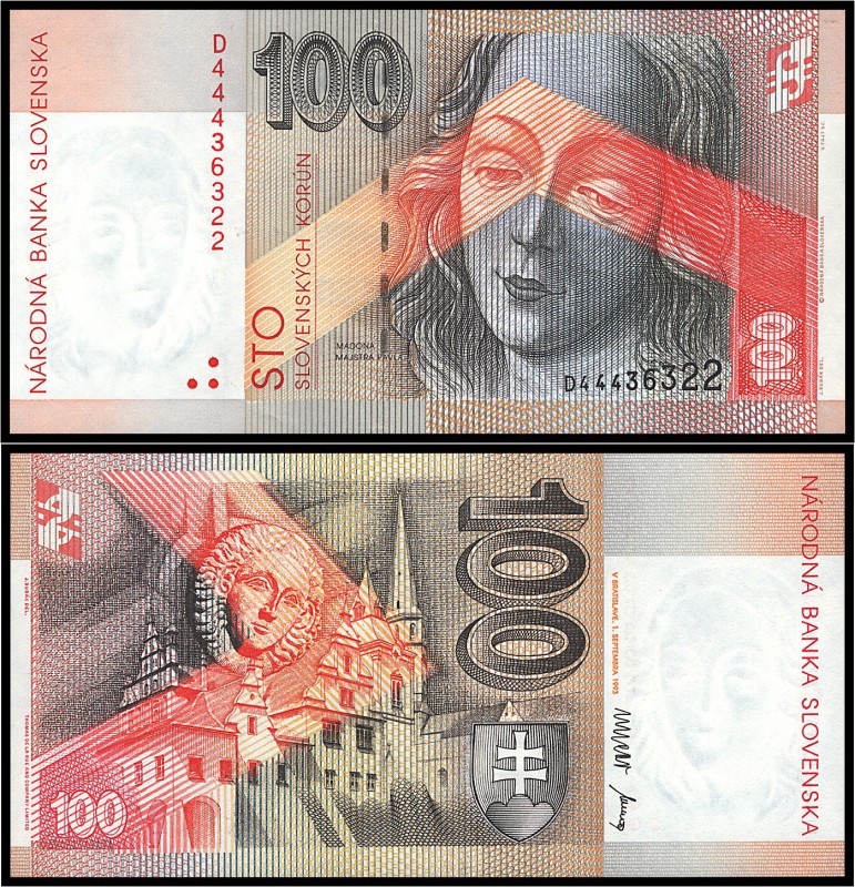 SLOVAK REPUBLIC (1993 - 2009)&nbsp;
100 Korun, 1993, Série D, AUREA SK 9 a1&nbs...