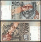 SLOVAK REPUBLIC (1993 - 2009)&nbsp;
500 Korun, 1993, Série F, AUREA SK 10 a1&nbsp;

1