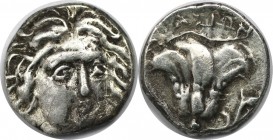 Drachme 179 - 168 v. Chr 
Griechische Münzen, MACEDONIA. PERSEUS. Nach rhodischem Vorbild ("Pseudorhodisch"). Drachme 179 - 168 v. Chr, Mzst. Larisa ...