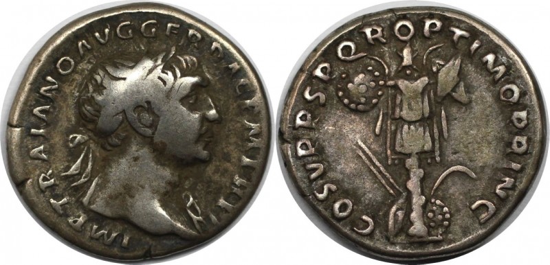 AR-Denar 98 - 117 n. Chr 
Römische Münzen, MÜNZEN DER RÖMISCHEN KAISERZEIT. Tra...
